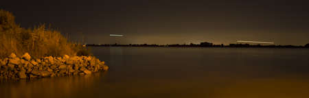 The lights in the lagoon of Veniceの写真素材