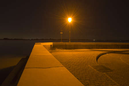 The lights in the lagoon of Veniceの写真素材