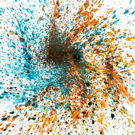 Vector watercolor splash background. Grunge abstract background. Colorful texture. Vector design elements. Vintage background.Orange and blueblot backgroundのイラスト素材