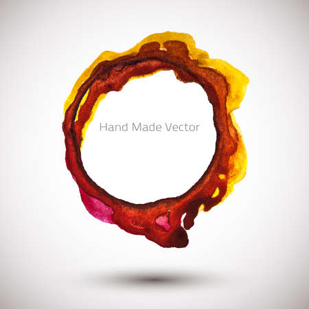 Watercolor abstract background. Colorful abstract ring. Vector orange watercolor frame. Burn frameのイラスト素材