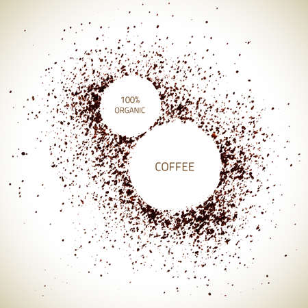 Vector natural coffee texture. Vector coffee. Organic frame background. Food texture. Coffee splash backgroundのイラスト素材