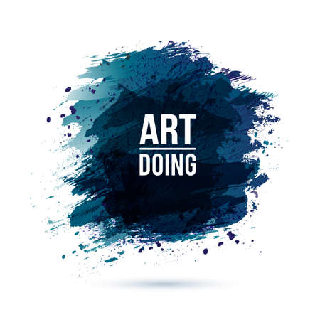 Vector watercolor background. Colorful abstract texture. Vector design elements. Blue background. Vector watercolor mark.のイラスト素材