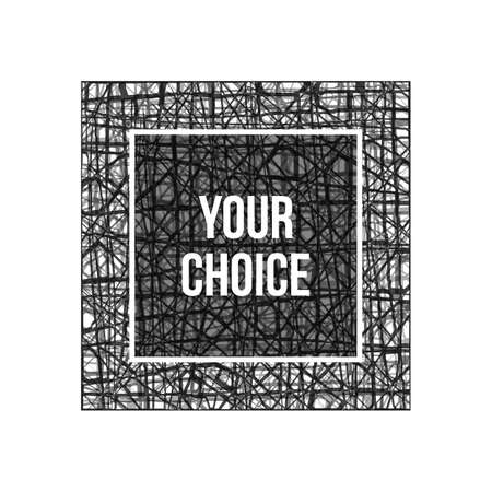 Black texture frame. design elements. Sketch grunge frame. Modern texture frame.のイラスト素材