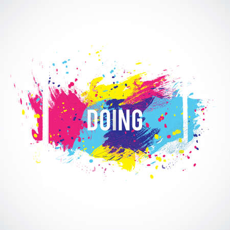 Watercolor frame. Colorful texture frame. Bright design elements. Vintage frame . Art advertising template. Grunge color frame. Stylistic frameのイラスト素材