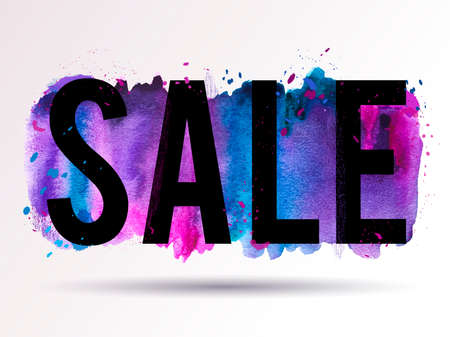 Sale-splash-blue-violet-pinkのイラスト素材