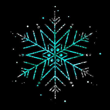 Neon green snowflakes illustration.