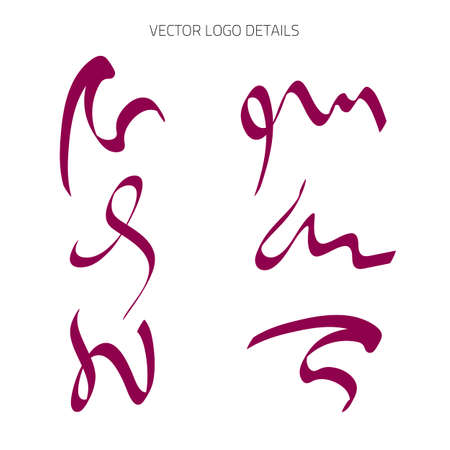 Abstract calligraphic vector logos element setのイラスト素材