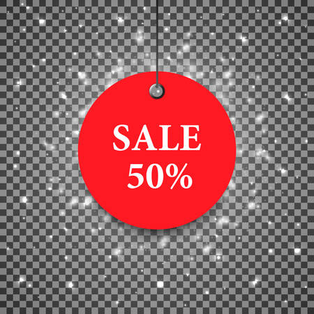 Vector winter label sale. Price tag with sale. Red sale templateのイラスト素材
