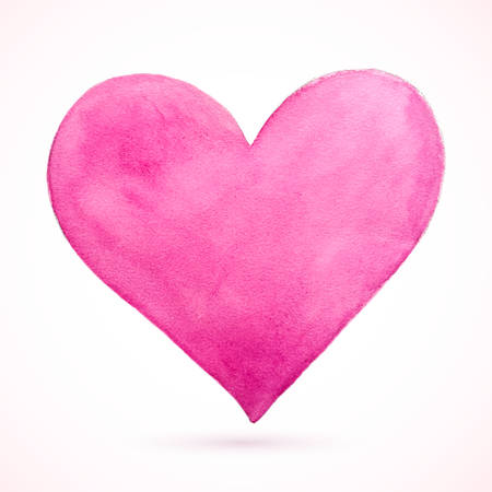 Vector watercolor heart. Painting of the heart. Valentines day. Vector greeting card. Wedding card. Mothers Day. Lovely card. Vector love heart.のイラスト素材