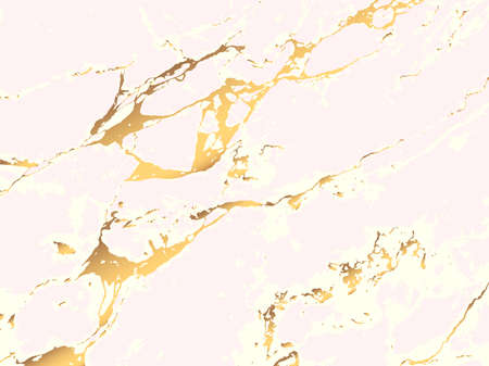 Marble stone texture. Vector pink modern background with golden decoration. Luxury trendy coverのイラスト素材