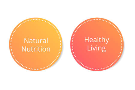Healthy food eco stickers. Vector stickers set for food store and packaging. Natural food lable.のイラスト素材