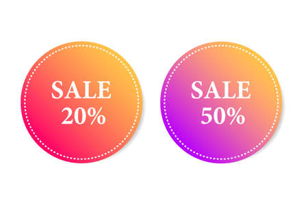 Vector sale banner for web store. Product stickers with offer. Stickers set sale.のイラスト素材