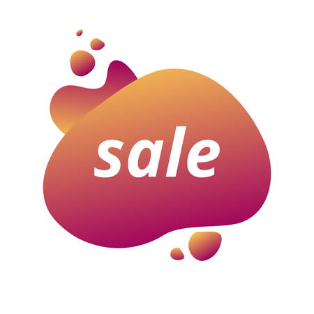 Vector trendy sale bubbles. Discount sign. Shopping illustration. Colorful abstract gradient.のイラスト素材