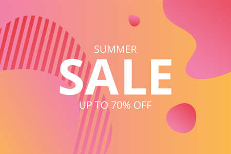 Vector summer sale. Sale banner template design. Vector sale illustration. Modern gradient background. Season sale.の写真素材