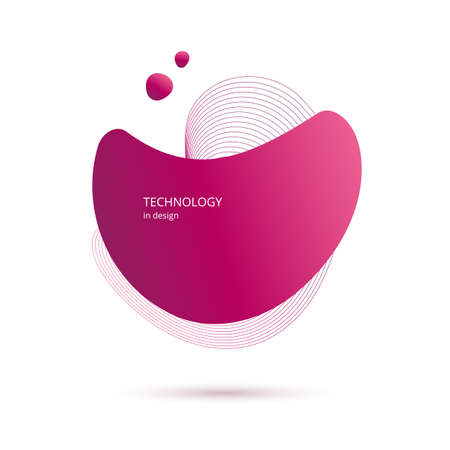 Vector fluid shape. Modern template for your text. Dynamical colored forms and lines. Purple banner in a tech style.の写真素材