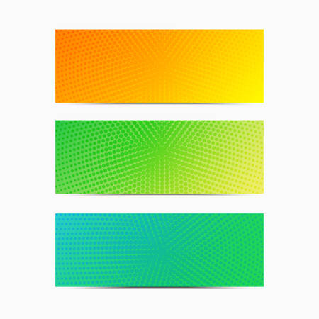 Halftone geometric patterns. Modern abstract covers set. Trendy gradient colors.のイラスト素材