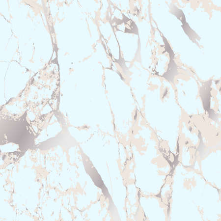 Marble stone texture. Vector marble background with silver lines decoration. Luxury trendy cover. Blue marble.のイラスト素材