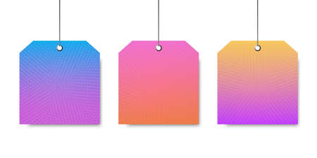 Vector empty template. Colorful signboard. Background for template. Trendy colorful label. Modern design template. Set multicolored signboards.のイラスト素材