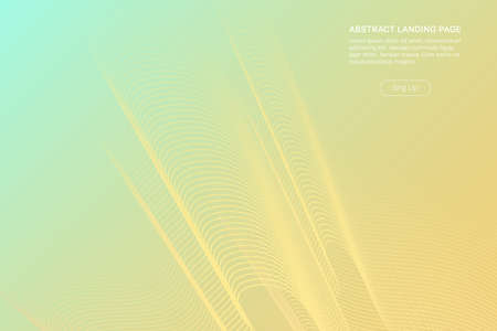 Green gradient landing page design. Fluid distorted grid. Futuristic dynamical background.のイラスト素材