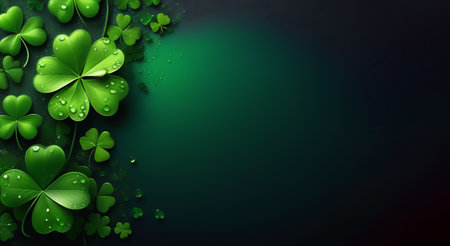 St.Patrick's Day background with clover leaves. Vector illustration.の素材