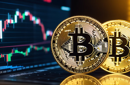 Bitcoin crypto coin money digital background. Generative AIの写真素材