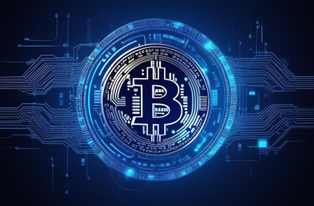 Bitcoin crypto coin money digital background. Generative AIの写真素材