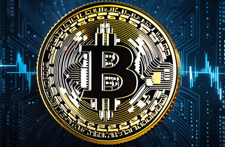 Bitcoin crypto coin money digital background. Generative AIの写真素材