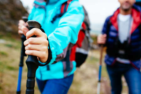 Couple hikingの写真素材