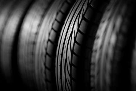 Tire stack, dark image good for background