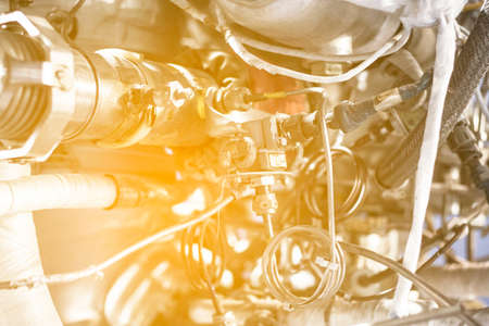 Engineering background. Metal engine details closu upの写真素材