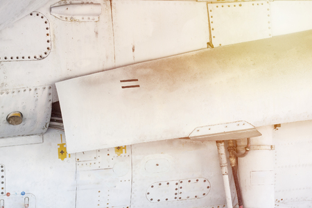 Airforce background. Aircraft surface close up in detailsの写真素材