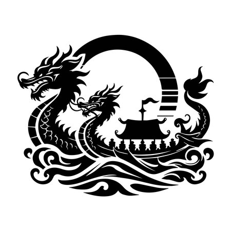 Vector Dragon Boat Design Illustrationのイラスト素材