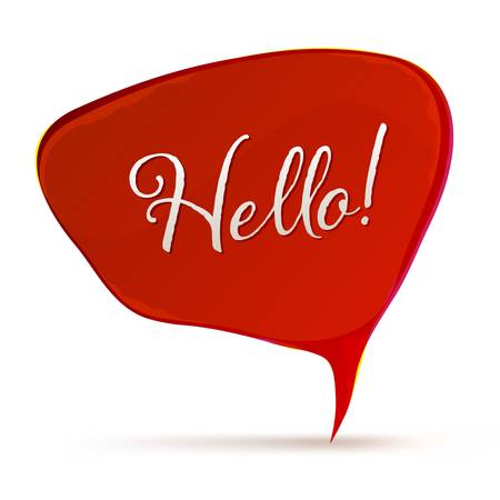 Red Speech Bubble, Isolated On White Background, Vector Illustrationのイラスト素材