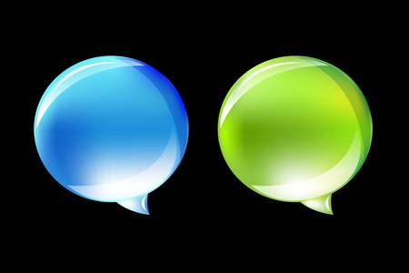 2 Abstract Glossy Speech Bubble, Vector Illustrationのイラスト素材