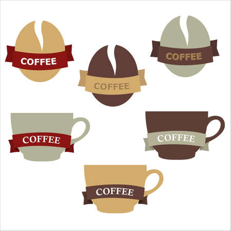 Coffee Elements For Design, Isolated On White Background, Vector Illustrationのイラスト素材