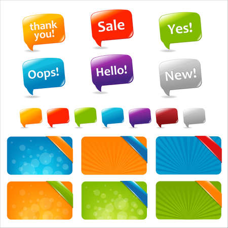Web Text Boxes And Speech Bubbles, Isolated On White Backgroundのイラスト素材