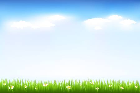 Beautiful Green Landscape, Illustrationのイラスト素材