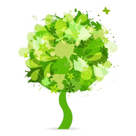 abstract tree, isolated on white background, vector illustrationのイラスト素材