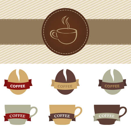 coffee set, isolated on white background, vector illustrationのイラスト素材