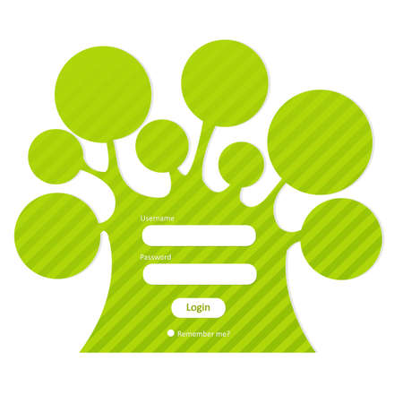 login password in form of tree, isolated on white background, vector illustrationのイラスト素材