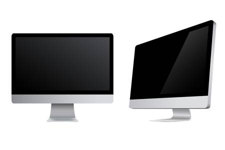 2 Monitors Icons, Isolated On White Background, Vector Illustration のイラスト素材