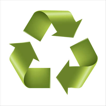 Recycle Symbol, Isolated On White Background, Vector Illustrationのイラスト素材