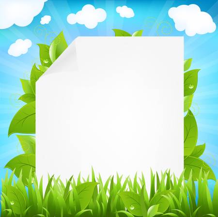 Paper With Beams And Sprout, Isolated On White Background, Vector Illustration のイラスト素材