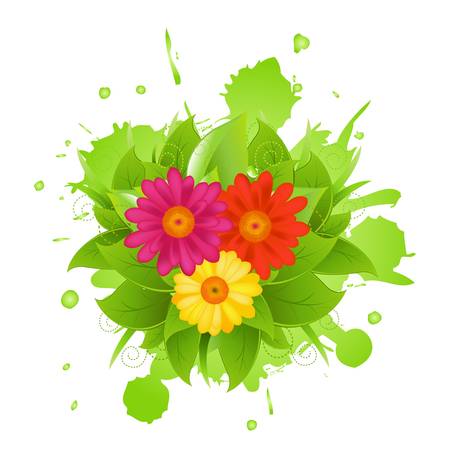 Abstract Flowers And Blotのイラスト素材