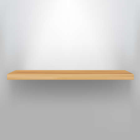 Empty Wood Shelfのイラスト素材