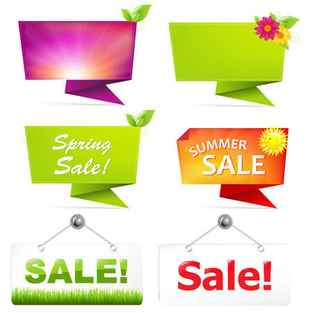Sale Origami Banners, Vector Illustrationのイラスト素材
