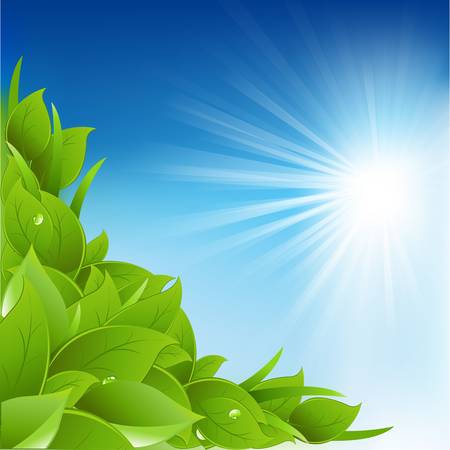 Nature Background With Leafs, Vector Illustrationのイラスト素材