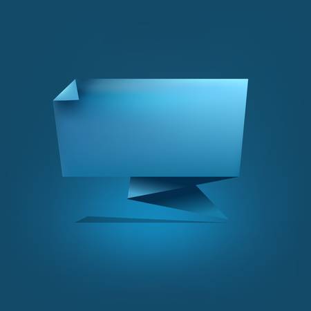 Blue Origami Speech Bubbleのイラスト素材