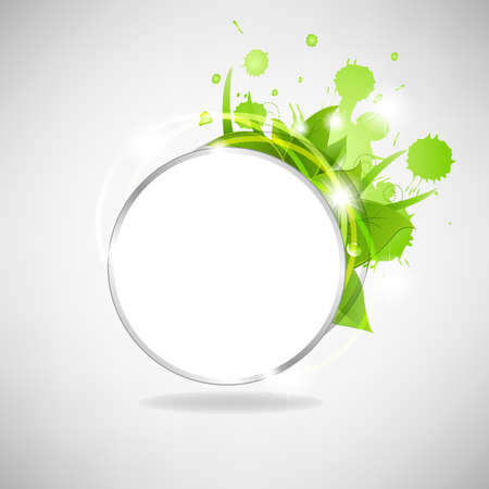 Eco Speech Bubble With Leafsのイラスト素材