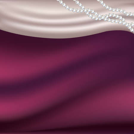 Pearls Necklace On Silk Fabricのイラスト素材